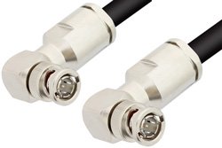75 Ohm BNC Male Right Angle to 75 Ohm BNC Male Right Angle Cable 24 Inch Length Using 75 Ohm RG6 Coax