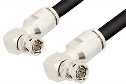 75 Ohm BNC Male Right Angle to 75 Ohm BNC Male Right Angle Cable 12 Inch Length Using 75 Ohm RG11 Coax