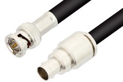 75 Ohm BNC Male to 75 Ohm BNC Female Cable 12 Inch Length Using 75 Ohm RG6 Coax, RoHS