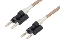 Banana Plug to Banana Plug Cable 12 Inch Length Using RG400 Coax