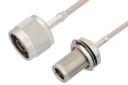 N Male to N Female Bulkhead Cable 24 Inch Length Using RG316 Coax, RoHS