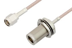 SMA Male to N Female Bulkhead Cable 6 Inch Length Using RG316 Coax