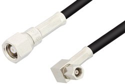 SMC Plug to SMC Plug Right Angle Cable 72 Inch Length Using RG174 Coax