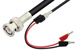 BNC Male to Mini Banana Plug Cable 72 Inch Length Using 75 Ohm RG59 Coax