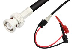 BNC Male to Hook Cable 12 Inch Length Using 75 Ohm RG59 Coax