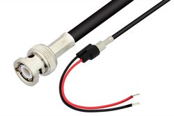 BNC Male to Unterminated Lead Cable 48 Inch Length Using 75 Ohm RG59 Coax