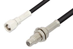 SMC Plug to SMC Jack Bulkhead Cable 12 Inch Length Using RG174 Coax
