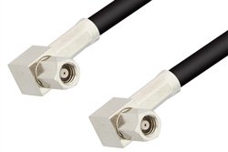 SMC Plug Right Angle to SMC Plug Right Angle Cable 12 Inch Length Using RG58 Coax, RoHS