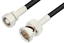 75 Ohm SMC Plug to 75 Ohm BNC Male Cable 12 Inch Length Using 75 Ohm PE-B150 Coax