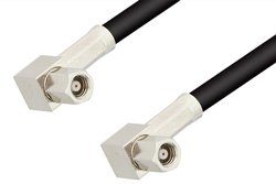 SMC Plug Right Angle to SMC Plug Right Angle Cable 12 Inch Length Using RG223 Coax, RoHS