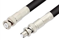 MHV Male to SHV Plug Cable Using RG8 Coax , LF Solder