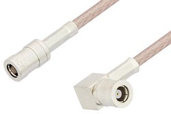 SMB Plug to SMB Plug Right Angle Cable 48 Inch Length Using RG316 Coax, RoHS