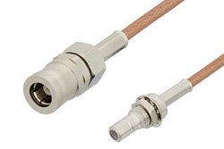 SMB Plug to SMB Jack Bulkhead Cable 24 Inch Length Using RG178 Coax