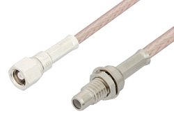 SMC Plug to SMC Jack Bulkhead Cable 12 Inch Length Using RG316 Coax, RoHS