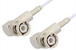 BNC Male Right Angle to BNC Male Right Angle Cable 48 Inch Length Using RG188-DS Coax