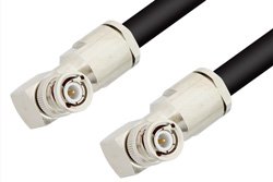 BNC Male Right Angle to BNC Male Right Angle Cable 60 Inch Length Using RG213 Coax