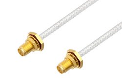 SMA Female Bulkhead to SMA Female Bulkhead Cable Using PE-SR402FL Coax
