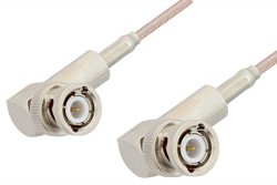 BNC Male Right Angle to BNC Male Right Angle Cable 36 Inch Length Using RG316-DS Coax, RoHS