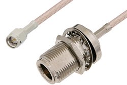 SMA Male to N Female Bulkhead Cable Using RG316-DS Coax, RoHS