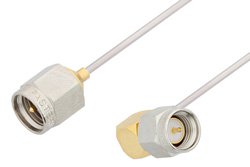 SMA Male to SMA Male Right Angle Cable 48 Inch Length Using PE-SR047AL Coax