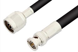 75 Ohm N Male to 75 Ohm BNC Male Cable Using 75 Ohm RG11 Coax, RoHS