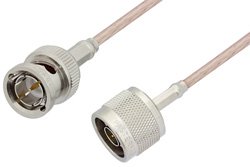 75 Ohm N Male to 75 Ohm BNC Male Cable 72 Inch Length Using 75 Ohm RG179 Coax
