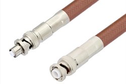 MHV Male to SHV Plug Cable Using RG393 Coax, RoHS