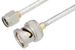 SMA Male to BNC Male Cable 12 Inch Length Using PE-SR402FL Coax