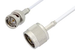 75 Ohm N Male to 75 Ohm BNC Male Cable 60 Inch Length Using 75 Ohm RG187 Coax, RoHS