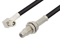 SMC Plug Right Angle to SMC Jack Bulkhead Cable 36 Inch Length Using RG174 Coax, RoHS