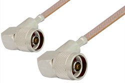 N Male Right Angle to N Male Right Angle Cable 12 Inch Length Using RG400 Coax