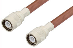 SC Male to SC Male Cable 24 Inch Length Using RG393 Coax, RoHS