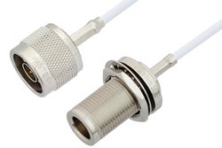 N Male to N Female Bulkhead Cable Using RG188 Coax, RoHS