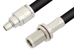 SMA Male to N Female Bulkhead Cable 72 Inch Length Using RG213 Coax