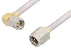 SMA Male to SMA Male Right Angle Cable 24 Inch Length Using PE-SR402AL Coax