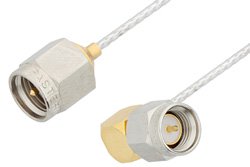 SMA Male to SMA Male Right Angle Cable 24 Inch Length Using PE-SR047FL Coax