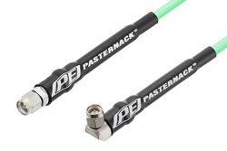 SMA Male to SMA Male Right Angle Low Loss Test Cable 50 CM Length Using PE-P142LL Coax with HeatShrink, LF Solder
