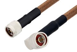 N Male to N Male Right Angle Cable 60 Inch Length Using RG225 Coax , LF Solder