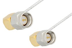 SMA Male Right Angle to SMA Male Right Angle Cable 60 Inch Length Using PE-SR047FL Coax