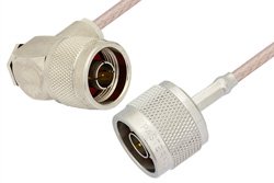 N Male to N Male Right Angle Cable 60 Inch Length Using RG316 Coax, RoHS