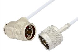 N Male to N Male Right Angle Cable 72 Inch Length Using RG188 Coax, RoHS
