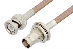 BNC Male to BNC Female Bulkhead Cable 60 Inch Length Using RG400 Coax