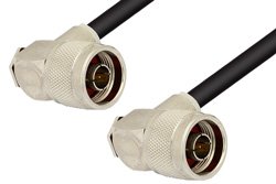 N Male Right Angle to N Male Right Angle Cable 48 Inch Length Using RG174 Coax