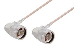 N Male Right Angle to N Male Right Angle Cable 12 Inch Length Using RG316 Coax, RoHS