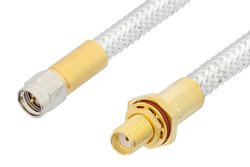 SMA Male to SMA Female Bulkhead Cable Using PE-SR401FL Coax, RoHS