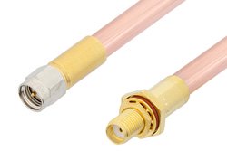 SMA Male to SMA Female Bulkhead Cable Using RG401 Coax