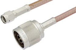 Reverse Polarity SMA Male to N Male Cable 48 Inch Length Using RG400 Coax