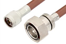 N Male to 7/16 DIN Male Cable 72 Inch Length Using RG393 Coax