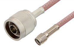 Reverse Polarity SMA Male to N Male Cable Using RG142 Coax, RoHS