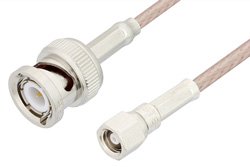 SMC Plug to BNC Male Cable 12 Inch Length Using RG316-DS Coax, RoHS